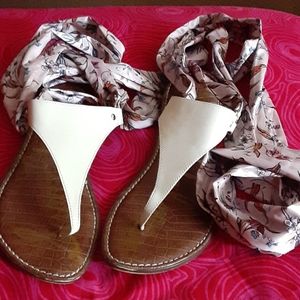 Boho Sandles with Silk Lace Up